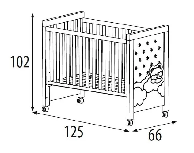 Кровать Микуна Долсе Лусе Релакс Плус 120кс60 Вхите/Санд / Micuna Dolce Luce Relax Plus 120x60 White/Sand_1
