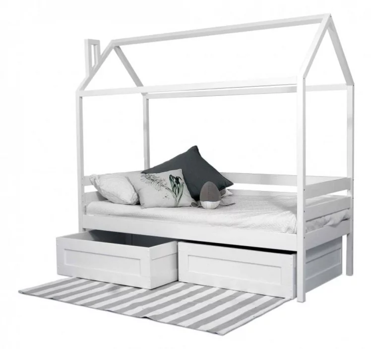 Кровать-домик РооРоом кд-1С с ящиками Серая / RooRoom_0