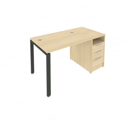 Рабочая станция с опорной тумбой Метал Сйстем Б.РС-СТП -1.1 Акация/Антрацит / Metal System_0