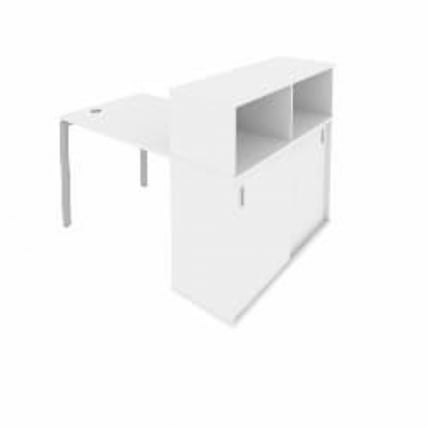 Рабочая станция с опорным шкафом-купе Метал Сйстем Б.РС-СШК-3.1 Белый/Серый / Metal System_0