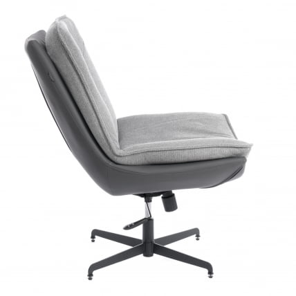 Кресло лаунж Космо велюр/букле/экокожа, ВТ шапе силвер/графит / Cosmo VT shape silver/графит_1