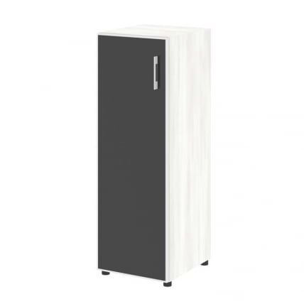 Шкаф узкий Ялта ЛТ.СУ-2.4 Р (Л) блаcк Снежная Патина/Стекло Блаcк 400*450*1195 / LT.SU-2.4 R (L) black Black_0