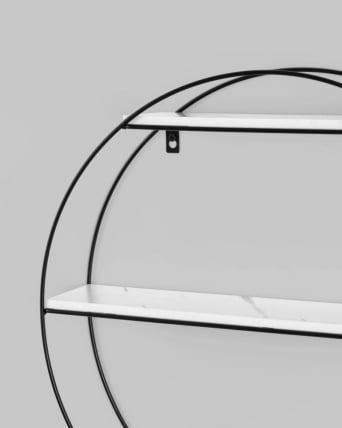 Полка Луна черная Белый мрамор / Luna_5