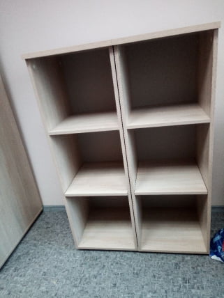 Шкаф средний открытый Твин 16.14.12 Дуб Сантана светлый / Twin_1