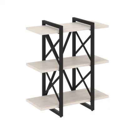 Стеллаж на регулируемых опорах - 3 полки ЛОФТ ВР.Л-МСТ.О-3.4В Металл черный Денвер светлый / LOFT VR.L-MST.O-3.4V_0