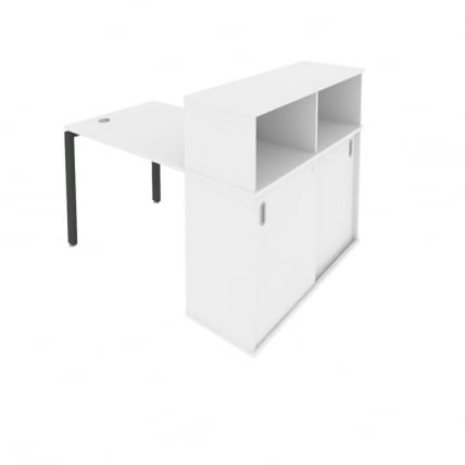 Рабочая станция с опорным шкафом-купе Метал Сйстем Б.РС-СШК-3.1 Белый/Антрацит / Metal System_0