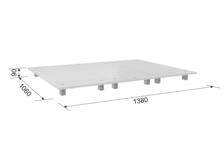 Кровать 1.4 Настил КМ.1-00.3 белый / KM.1-00.3_3