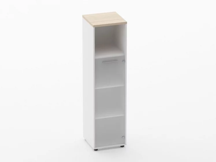 Шкаф 3 узкий 1 стеклянная дверь, с нишей Дека 10.16.16Пр Туя/Белый / Deka_0