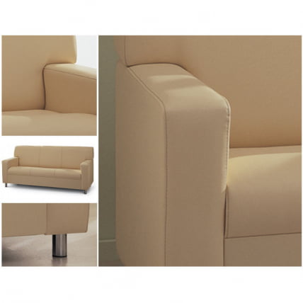 Диван офисный тройной Клерк 3 Бежевый Екотекс 3014 / Ecotex_1