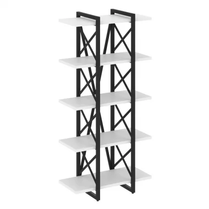 Стеллаж на регулируемых опорах - 5 полок ЛОФТ ВР.Л-МСТ.О-5.4В Металл черный Белый Бриллиант / LOFT VR.L-MST.O-5.4V_0