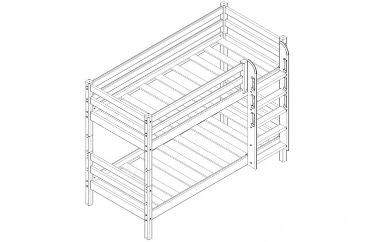 Низкая кровать Соня Вариант 11 с прямой лестницей Лаванда_1