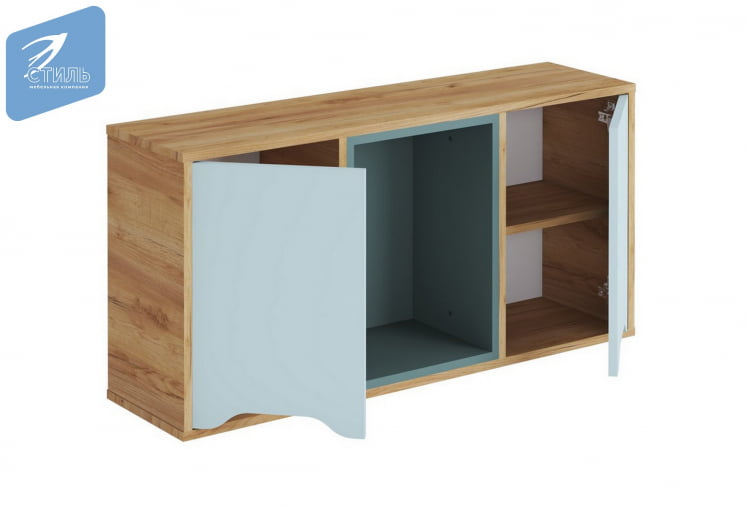 Полка навесная РИCХ ПН-001 Мята/Сумеречный голубой/дуб крафт золотой / RICH_2