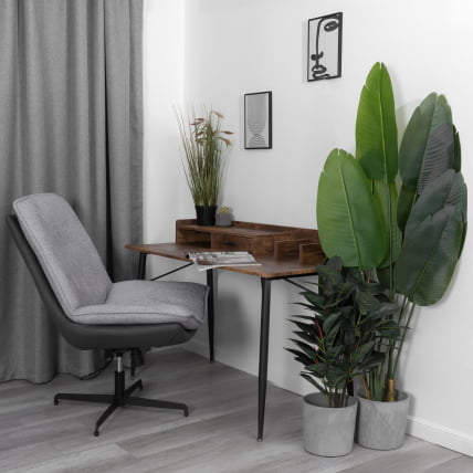 Кресло лаунж Космо велюр/букле (ХЙП)/экокожа, светло-серый/графит / Cosmo (HYP)/экокожа,_12