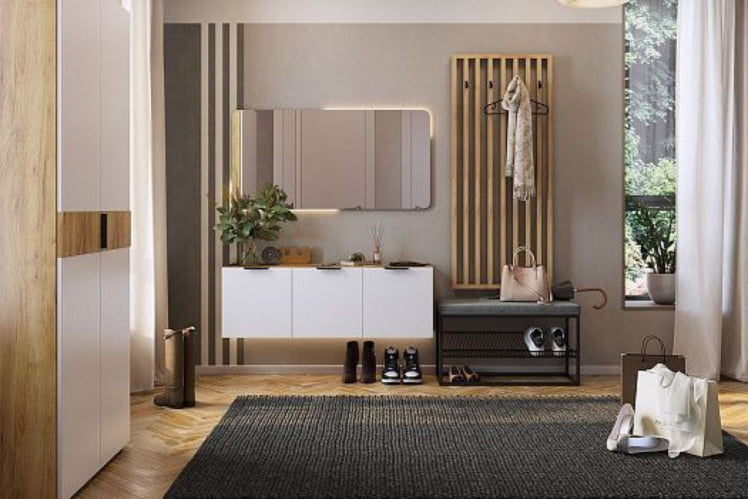 Антресоль трехдверная Бери МПР-026 Дуб крафт золотой/белое дерево / MPR-026_5