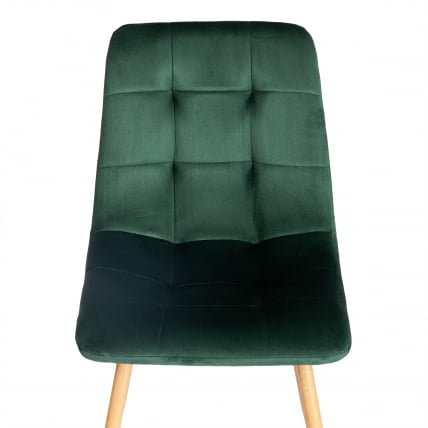 Стул CХИЛЛЙ (мод. 7094-1) вельвет/металл, 44,5х52,5х86 см, дэрк греен (темно-зеленый) ХЛР57 / натуральный / CHILLY (mod. dark green HLR57_5