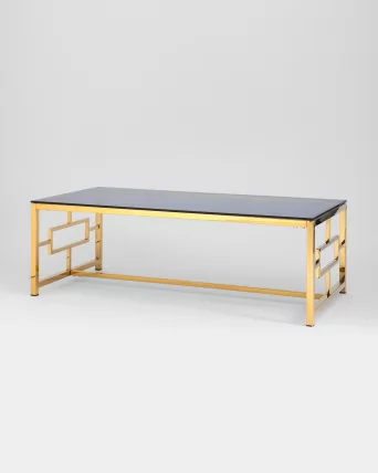 Журнальный стол БРУКЛИН 120кс60 Золото стекло смоке / 120x60 smoke_1