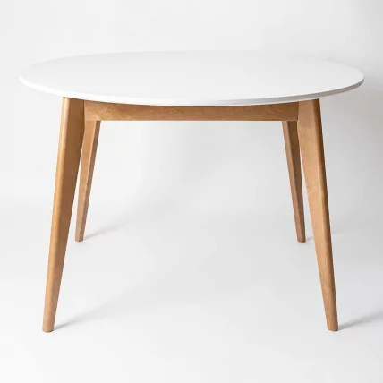 Стол обеденный Орион 100кс100 Морилка Орех Эмаль белая / 100x100_0