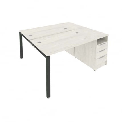 Рабочая станция с опорной тумбой Метал Сйстем Б.РС-СТП-2.2 Наварра/Антрацит / Metal System_0