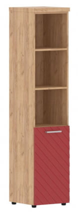 Шкаф колонка с глухой малой дверью и топом (правый) Торр ЛУКС ТЛХC 42.5 Р Дуб Бофорд Красный / Torr LUX TLHC R_0