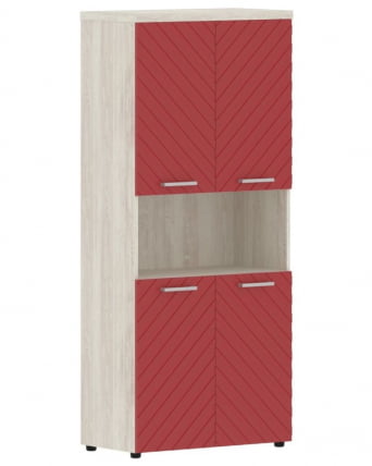 Шкаф с 2-мя комплектами глухих малых дверей и топом Торр ЛУКС ТЛХC 85.4 Сосна Эдмонд Красный / Torr LUX TLHC_0