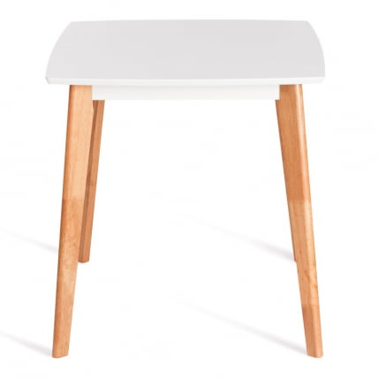 Стол обеденный раскладной Cлаире столешница МДФ, опоры дерево гевея, белый / натуральное дерево, 110+30 кс 75 кс 75см / Claire x x_1