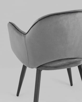 Стул Венера вращающийся велюр Серый_6