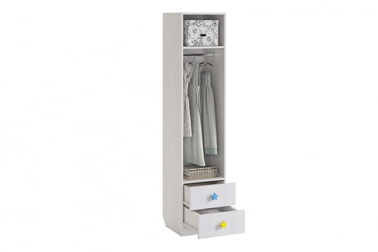 Шкаф комбинированный (с ящ. 1-створчатый) Чудо МДВ-02 Белый рамух / MDW-02_4