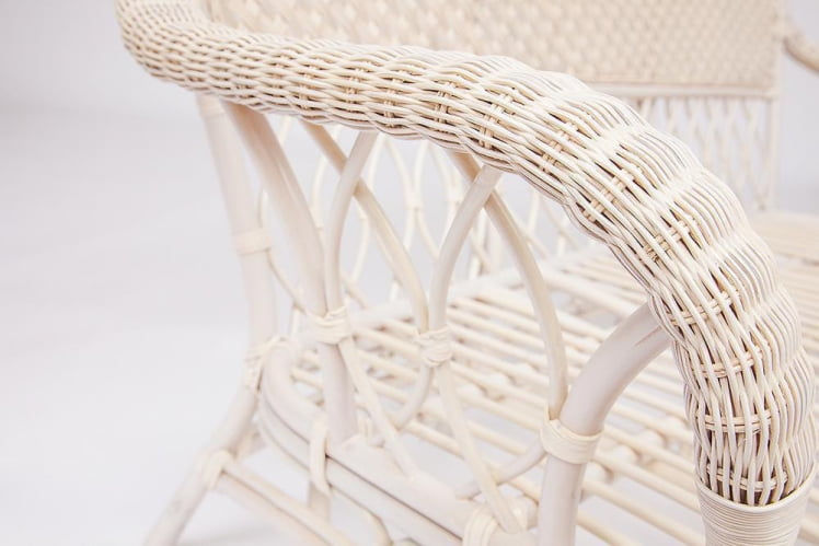 Комплект для отдыха АНДРЕА (диван + 2 кресла + журн. столик со стеклом + подушки) ТCХ Вхите (белый), Ткань рубчик, цвет кремовый / ANDREA TCH White_5