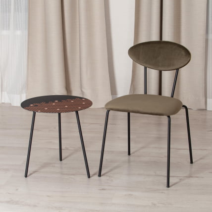 Столик кофейный ТЕТCХАИР металл, 45 х 45 х 45 см, черный с лого / TETCHAIR_3