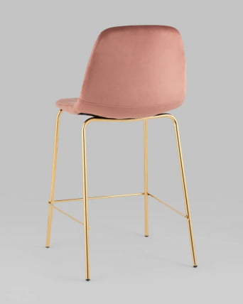 Стул полубарный Валенсия СН велюр Розовый золотые ножки / SN_5