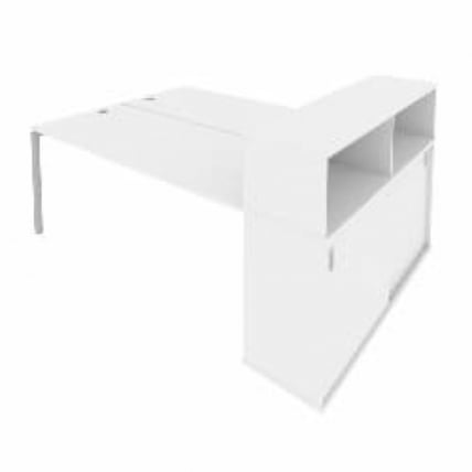 Рабочая станция с опорным шкафом-купе Метал Сйстем Б.РС-СШК-2.5 Белый/Серый / Metal System_0