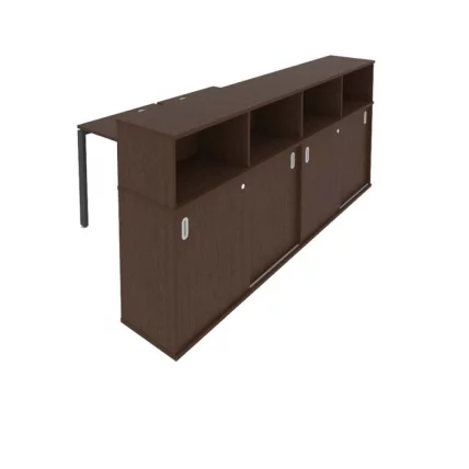 Рабочая станция с опорным шкафом-купе Метал Сйстем Б.РС-СШК-4.1 Венге/Антрацит / Metal System_0