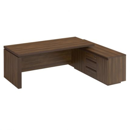 Стол руководителя на опорной тумбе МАРК МК 138 левый Орех тоскана / MARK_0