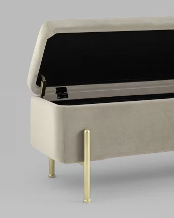 Банкетка с ящиком Болейн голд велюр Бежевый / gold_4