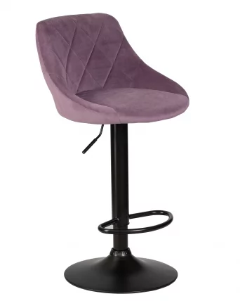Стул барный ДОБРИН ЛОГАН БЛАCК Пудрово-сиреневый велюр МДЖ9-52 / DOBRIN LOGAN BLACK MJ9-52_1