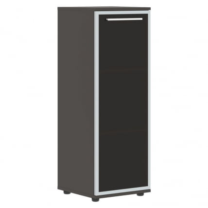 Шкаф-колонка со стеклянной дверью в металлической раме правый ЕДИС ЕМCС 42.7 Р Белый Мокко / EDIS EMCS R_0