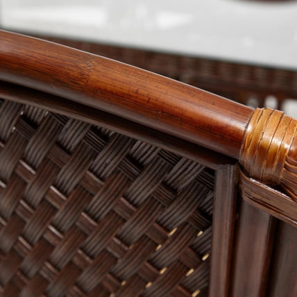 Комплект обеденный АНДРЕА ГРАНД (стол со стеклом+6 кресел+ подушки) Пекан Вашед (античн. орех), Ткань рубчик, цвет кремовый / ANDREA GRAND Pecan Washed_12