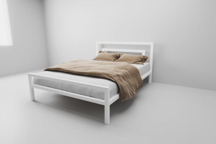 Металлическая кровать &куот;Куба&куот; Цвет фасада: Белый; Цвет корпуса: Белый; Материал фасада: Металл; Размер: 1800х2000 мм; Спальное место: 1800х2000 мм / "Куба"_0