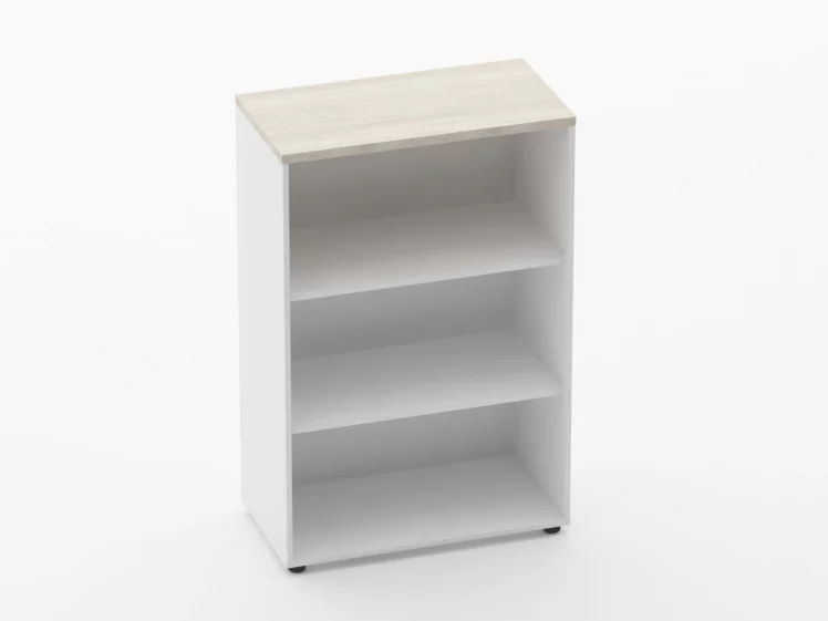 Шкаф 2 широкий открытый Дека 10.12.101 Дуб Сантана светлый/Белый / Deka_0