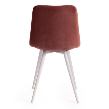 Стул CХИЛЛЙ (мод. 7095-1) / 1 шт. в упаковке ткань/металл, 45кс53х88 см, высота до сиденья 50 см, коралловый баркхат 15 /белый / CHILLY (mod. 45x53х88 barkhat_3