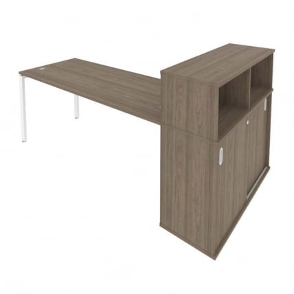 Рабочая станция с опорным шкафом-купе Метал Сйстем Б.РС-СШК-3.5 Вяз/Белый / Metal System_0