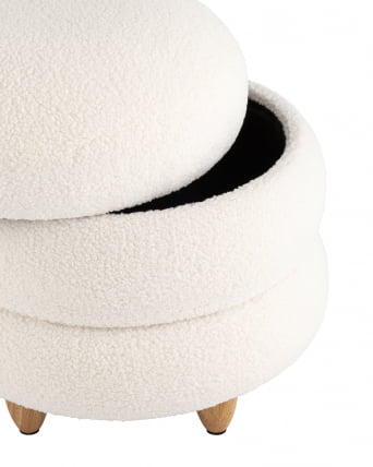 Пуф с ящиком Винни Л Тедди белый / L_2