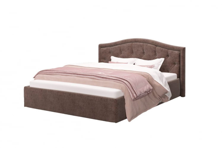 Кровать Стелла, 1600*2000 мм, велюр Роcк 05, коричневый / Rock_0