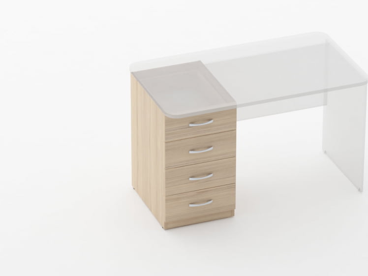 Тумба встраиваемая в стол на 4 ящика Глассй 3.12.10 Венге / Glassy_1