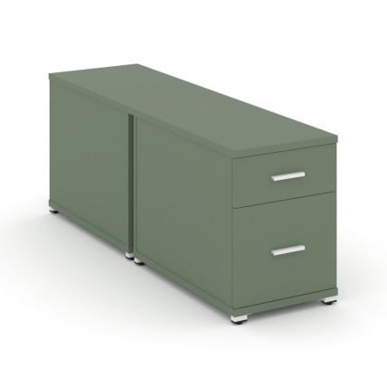 Тумба двухсторонняя опорная приставная с ящиком и распашным фасадом CОНCЕПТ CН.ДТГО-004 Б/В Кобо Белый / CONCEPT CN.DTGO-004 B/W_0