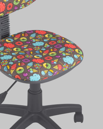 Кресло компьютерное детское УМКА свеетс серый пластик / sweets_4