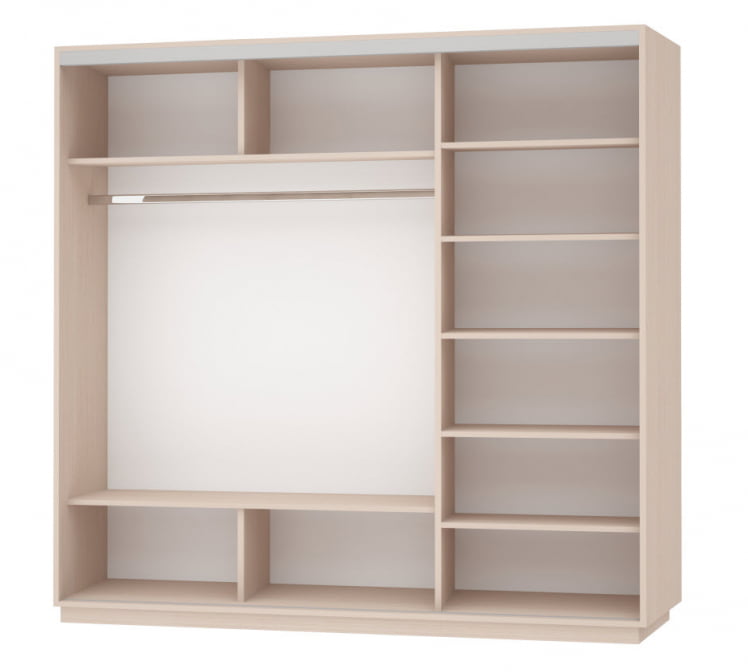 Шкаф-купе трехдверный Экспресс Трио Элемент 2400х2400х Дуб молочный / 2400х2400h_1