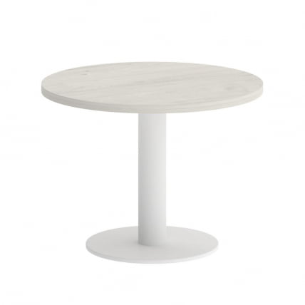 Стол журнальный круглый ХОМЕ ОФФИCЕ ВР.СП-5-60.1Г Дуб Наварра/Белый металл / HOME OFFICE VR.SP-5-60.1G_0