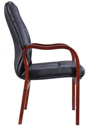 Стул руководителя Еверпроф Монако Воод CФ Экокожа Черный / Everprof Monaco Wood CF_2