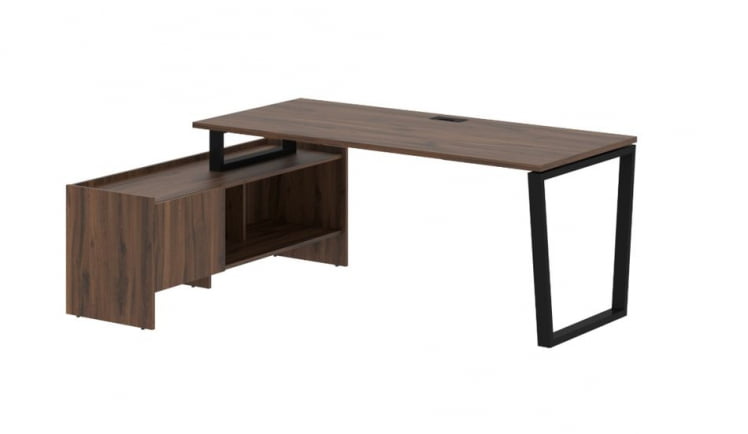 Стол с тумбой ЕДИС ЕВCТ 19814 Дуб Денвер темный Черный / EDIS EVCT_0